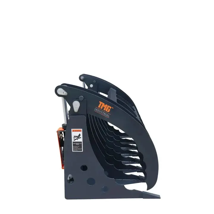 1.83 m Skid Steer Root Rake Clamshell Grapple, Universal Mount, 1.37 m Jaw Opening, 1360 kg Capacity, TMG-SRR75 - Image 4