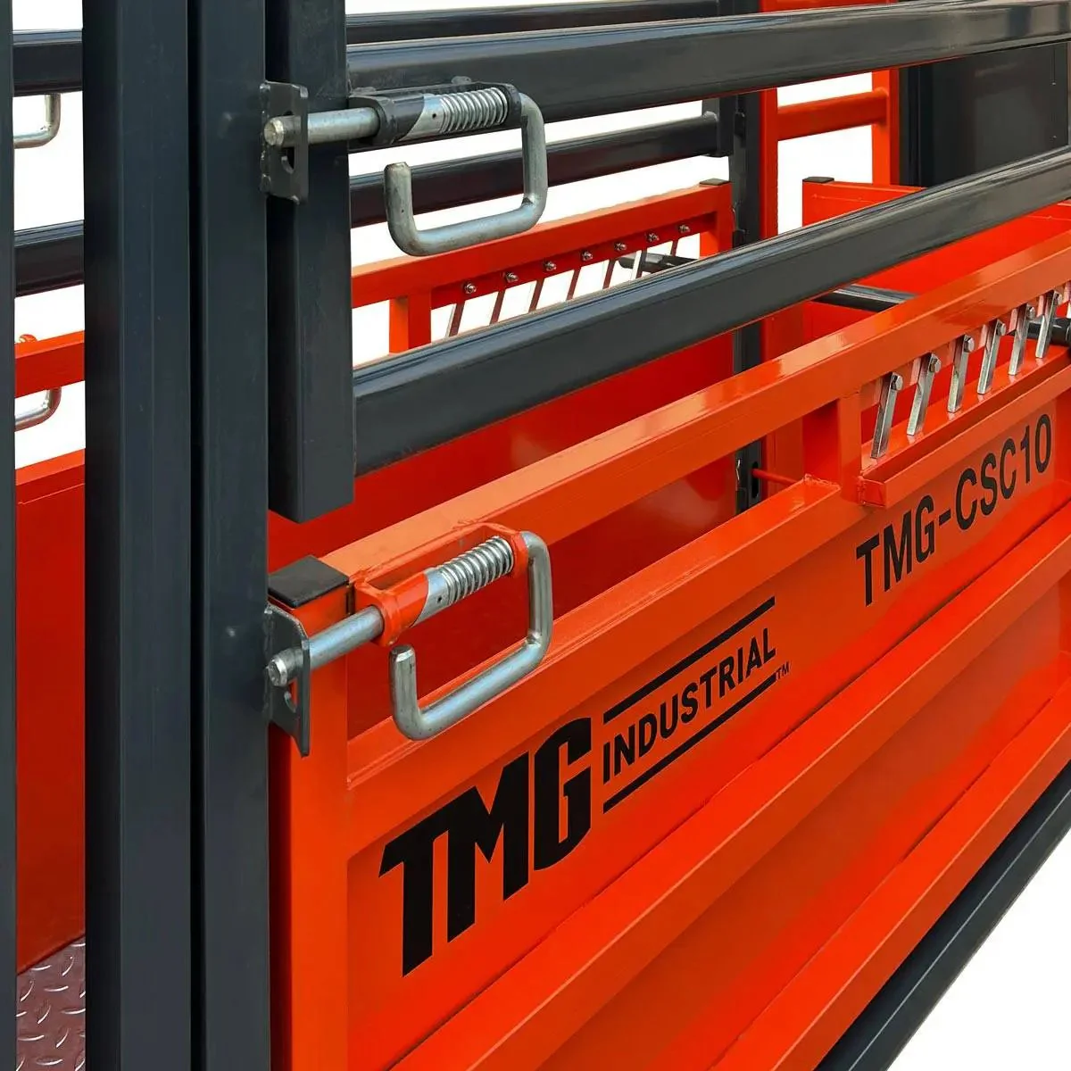 3m (10’) Cattle Work Chute, 2040 kg (4500 lb) Weight Scale, Side Exit, Upper/Lower Swing Openings, TMG‑CSC10 - Image 8