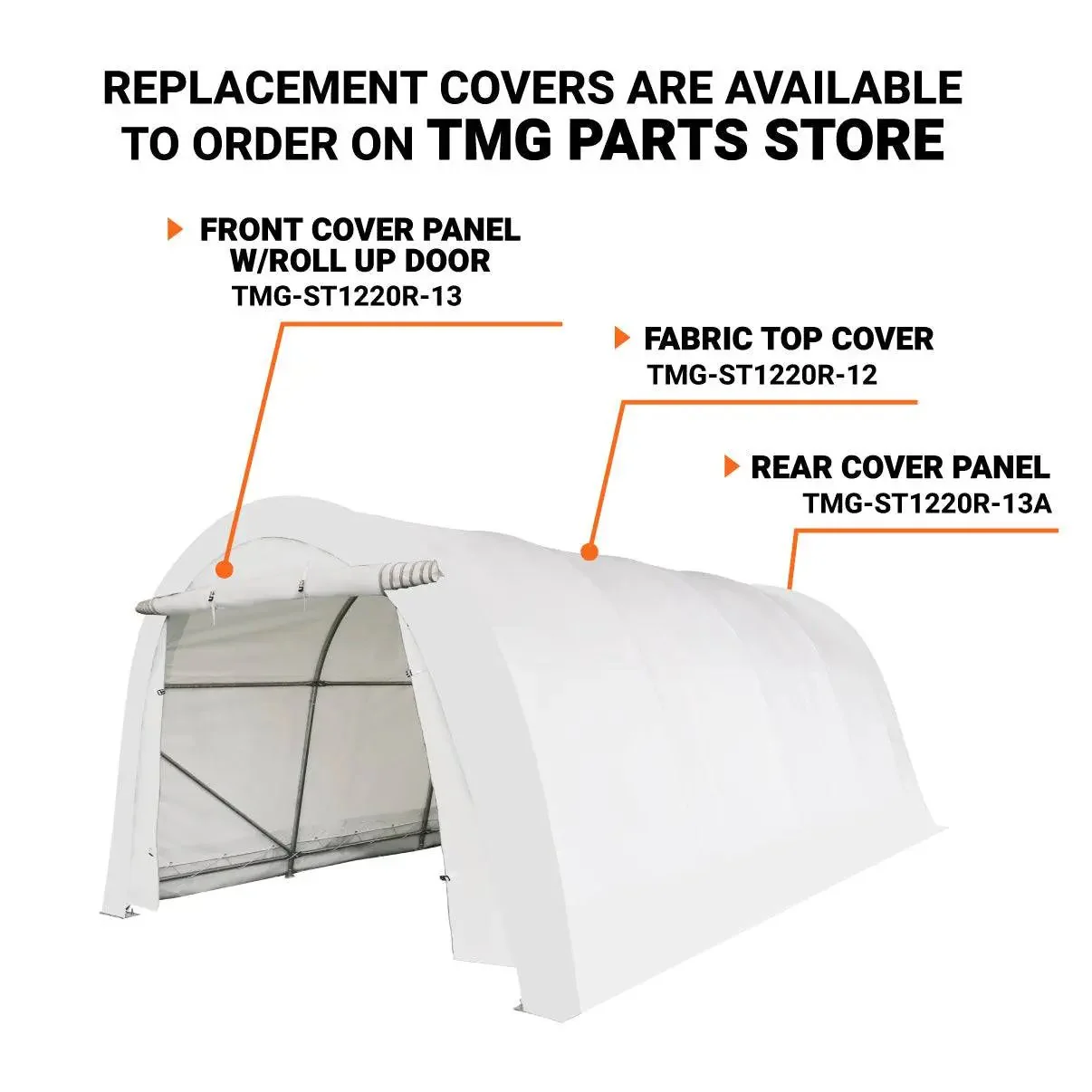 3.7 x 6 m Car Shelter with Rounded Roof and Ripstop PE Cover, TMG-ST1220R - Image 3