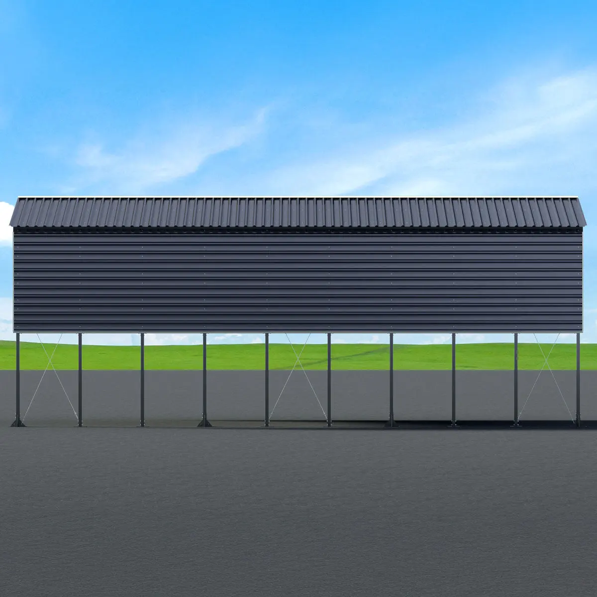 3.7 x 9 m Metal Shed Boat Shelter, 3.75 m Peak Height, 3.39 m Clearance TMG-MSB1230 - Image 12