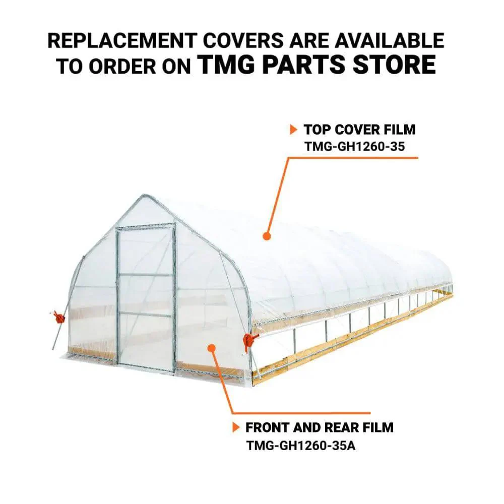 3.7 x 18 m Tunnel Greenhouse Grow Tent with 6 Mil Clear EVA Film, Roll-Up Sides, TMG-GH1260 - Image 3