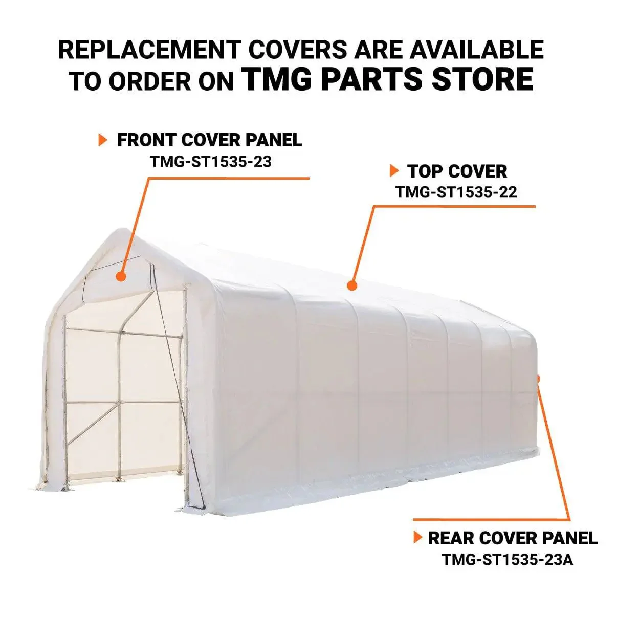 4.6 x 10.7 m RV/Motorhome Storage Shelter with Heavy-Duty 570 gsm PVC Cover, TMG-ST1535 - Image 4