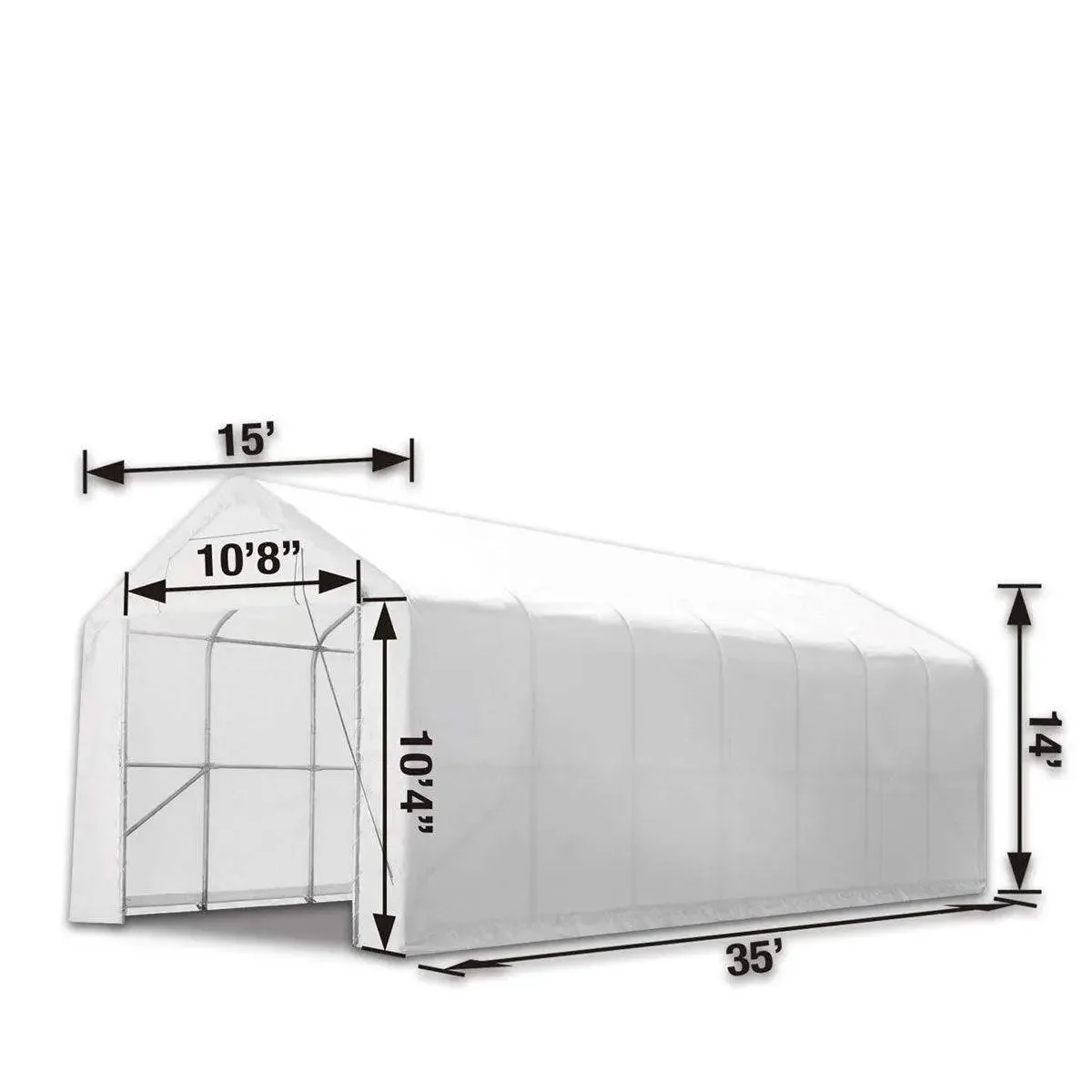 4.6 x 10.7 m RV/Motorhome Storage Shelter with Heavy-Duty 570 gsm PVC Cover, TMG-ST1535 - Image 6