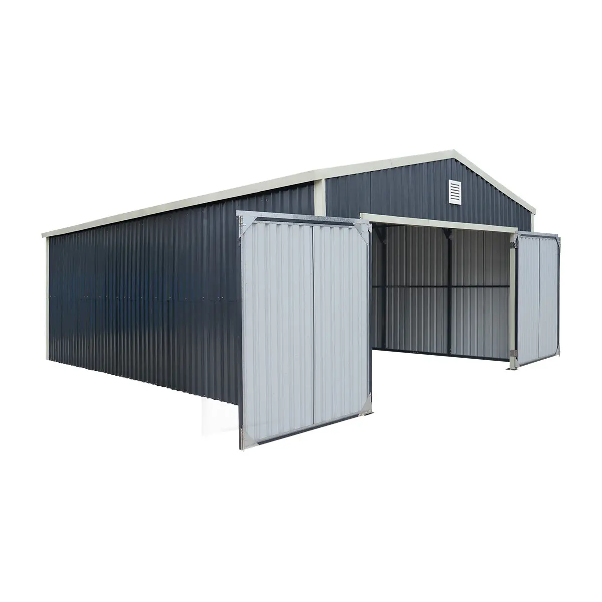 5 m × 7 m (16' × 24') Metal Garage Shed with Swing Front & Side Doors, 3.2 m (10'6") Peak Height, TMG-MS1624A - Image 25
