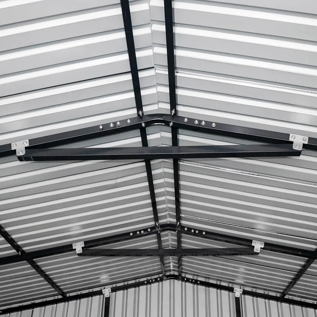 5 m × 7 m (16' × 24') Metal Garage Shed with Swing Front & Side Doors, 3.2 m (10'6") Peak Height, TMG-MS1624A - Image 4