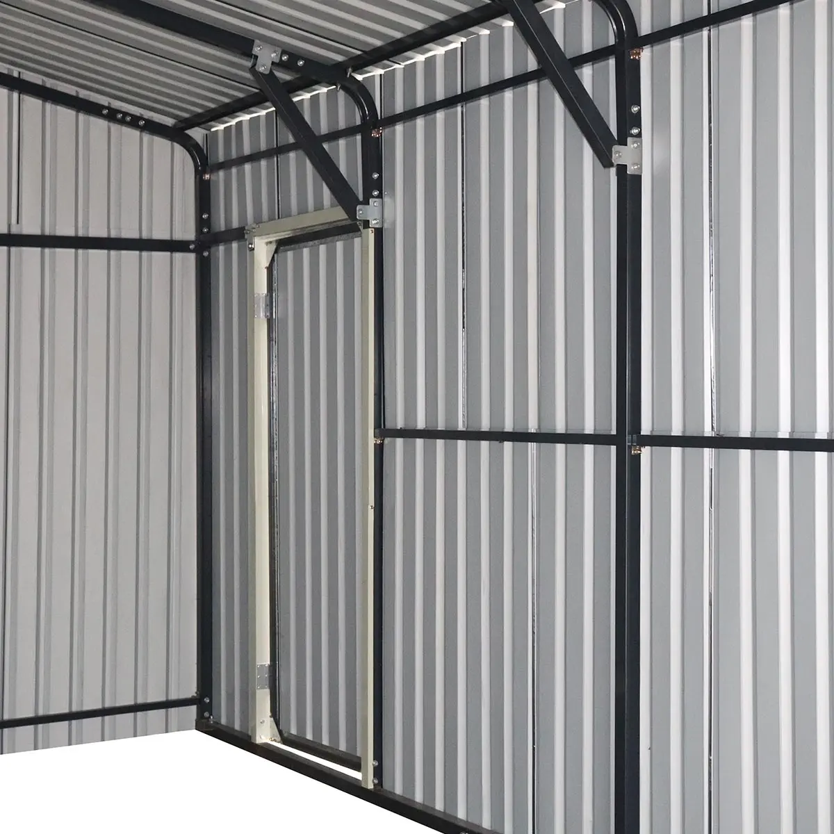 5 m × 7 m (16' × 24') Metal Garage Shed with Swing Front & Side Doors, 3.2 m (10'6") Peak Height, TMG-MS1624A - Image 5