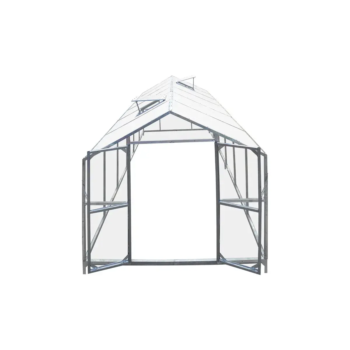 TMG Heavy Series™ 2.4 x 6.1 m Greenhouse Kit with Galvanized Steel Frame, Polycarb Roof and Crystal-Clear Walls, TMG-GH821 - Image 5
