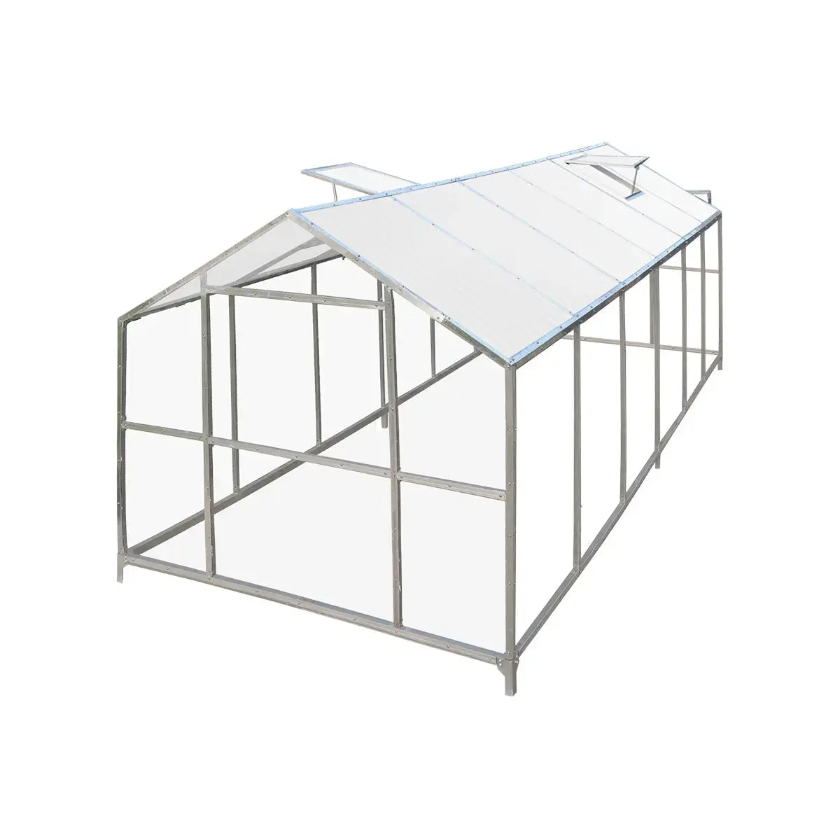 TMG Heavy Series™ 2.4 x 6.1 m Greenhouse Kit with Galvanized Steel Frame, Polycarb Roof and Crystal-Clear Walls, TMG-GH821 - Image 6
