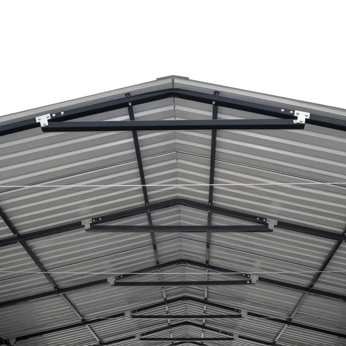 6 × 6 m Metal Shed Carport with 2.9 m Enclosed Sidewalls, 3.8 m Peak Height, TMG-MSC2020F - Image 12