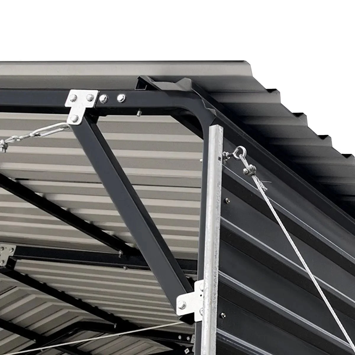 6 × 6 m Metal Shed Carport with 2.9 m Open Sidewalls, 3.8 m Peak Height, TMG-MSC2020 - Image 10