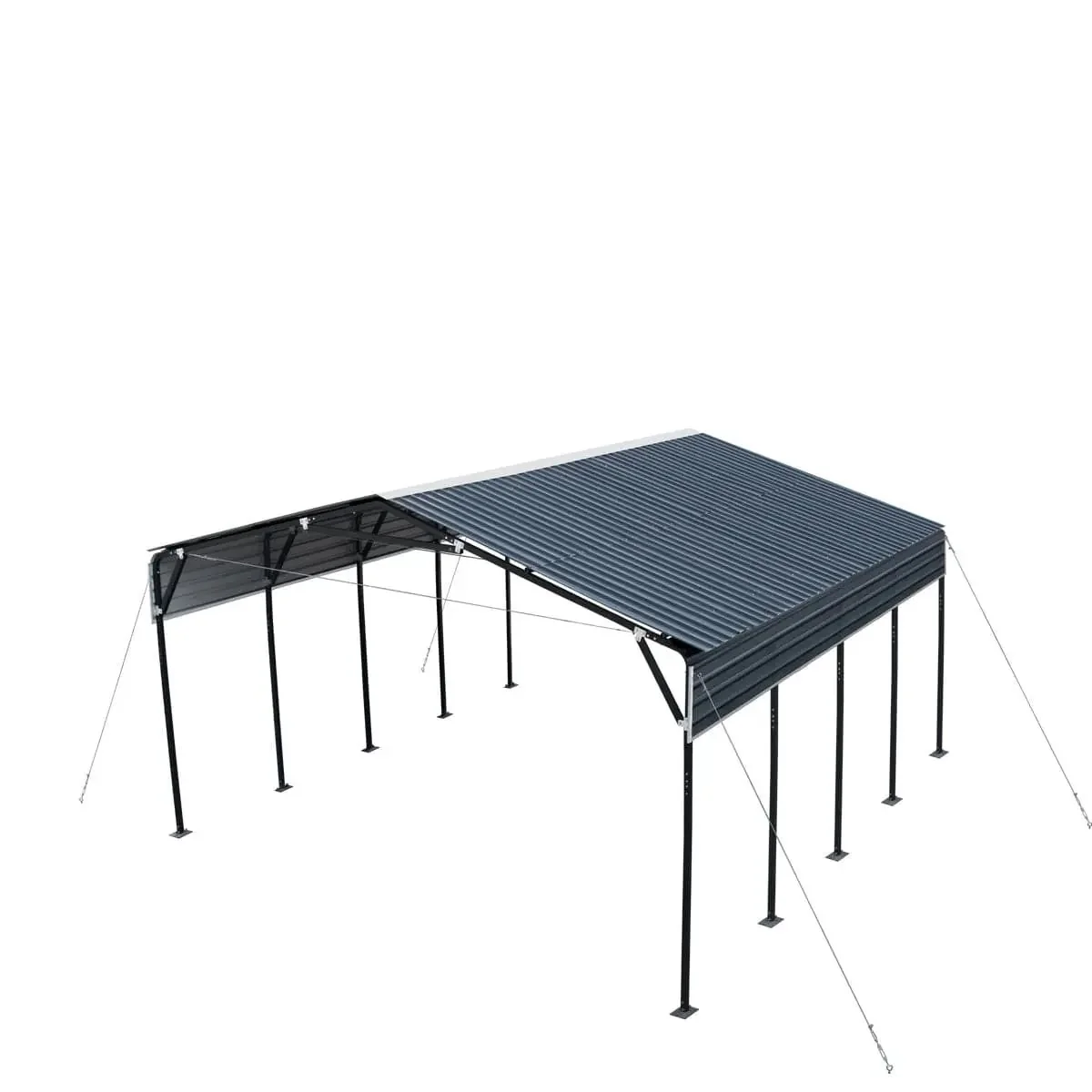 6 × 6 m Metal Shed Carport with 2.9 m Open Sidewalls, 3.8 m Peak Height, TMG-MSC2020 - Image 3