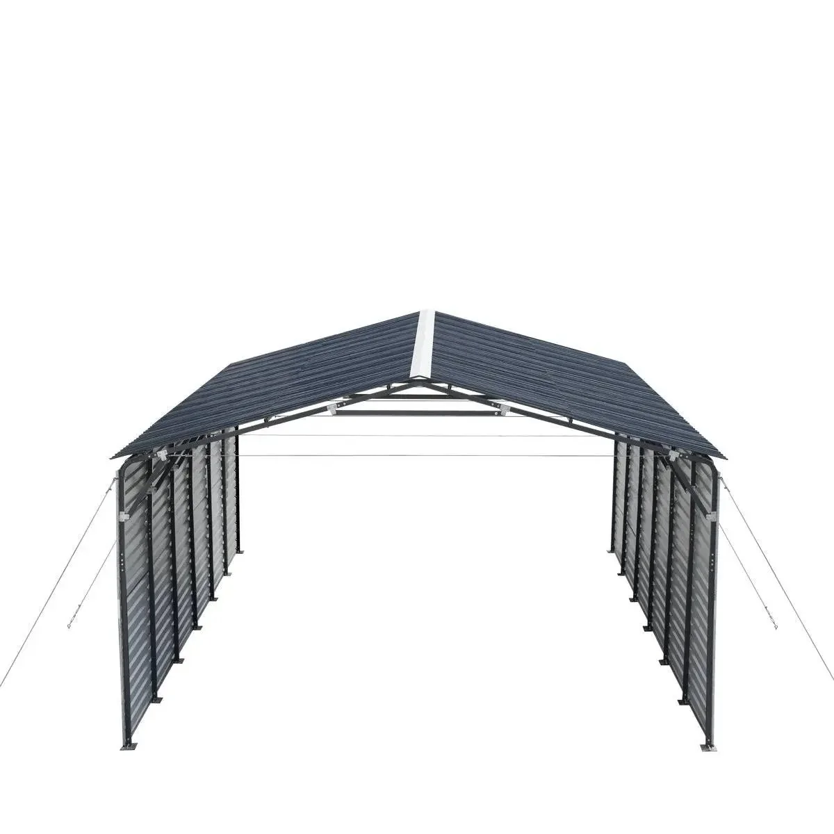 6 × 9 m Metal Shed Carport with 2.9 m Enclosed Sidewalls, 3.8 m Peak Height, TMG-MSC2030F - Image 8