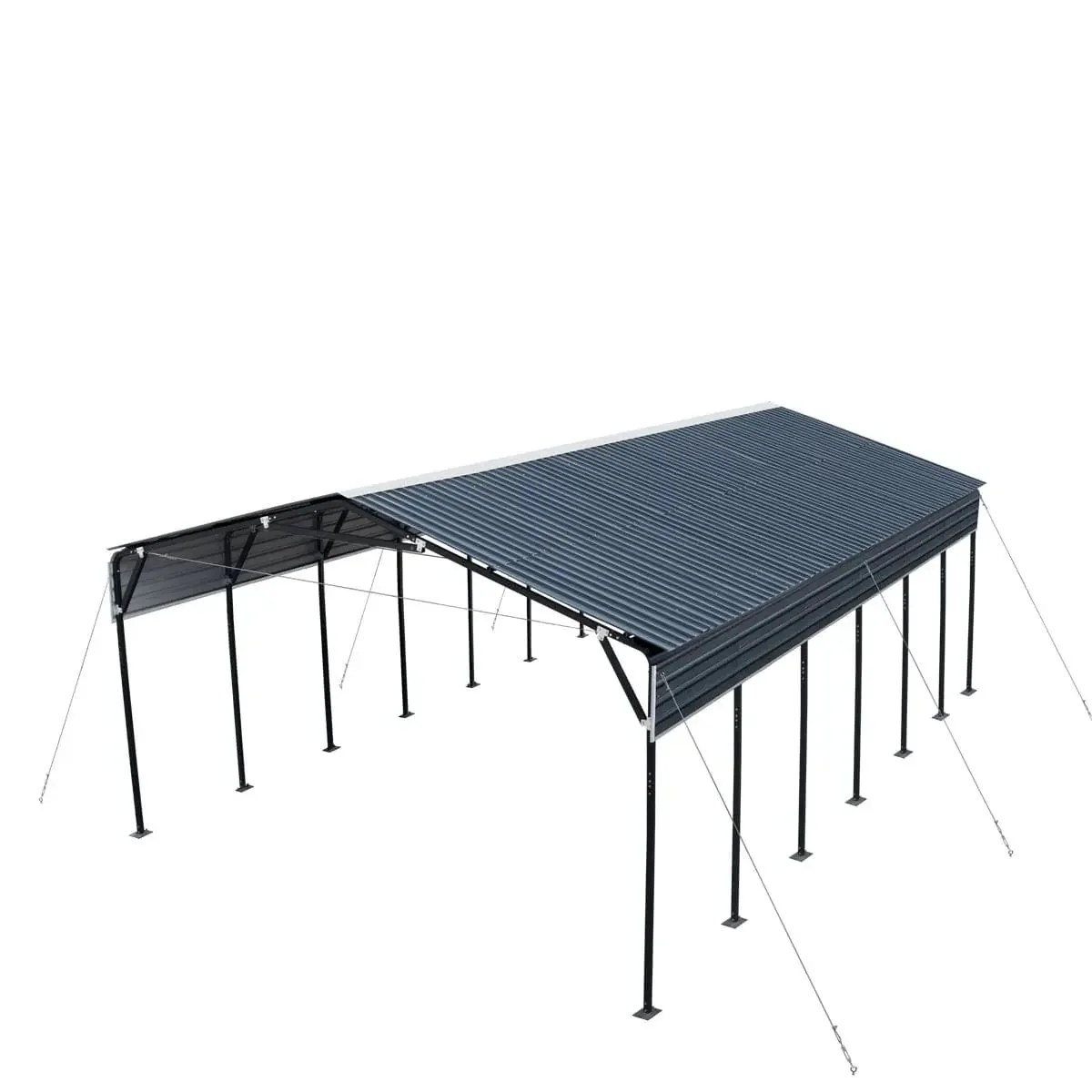 6 × 9 m Metal Shed Carport with 2.9 m Open Sidewalls, 3.8 m Peak Height, TMG-MSC2030 - Image 7