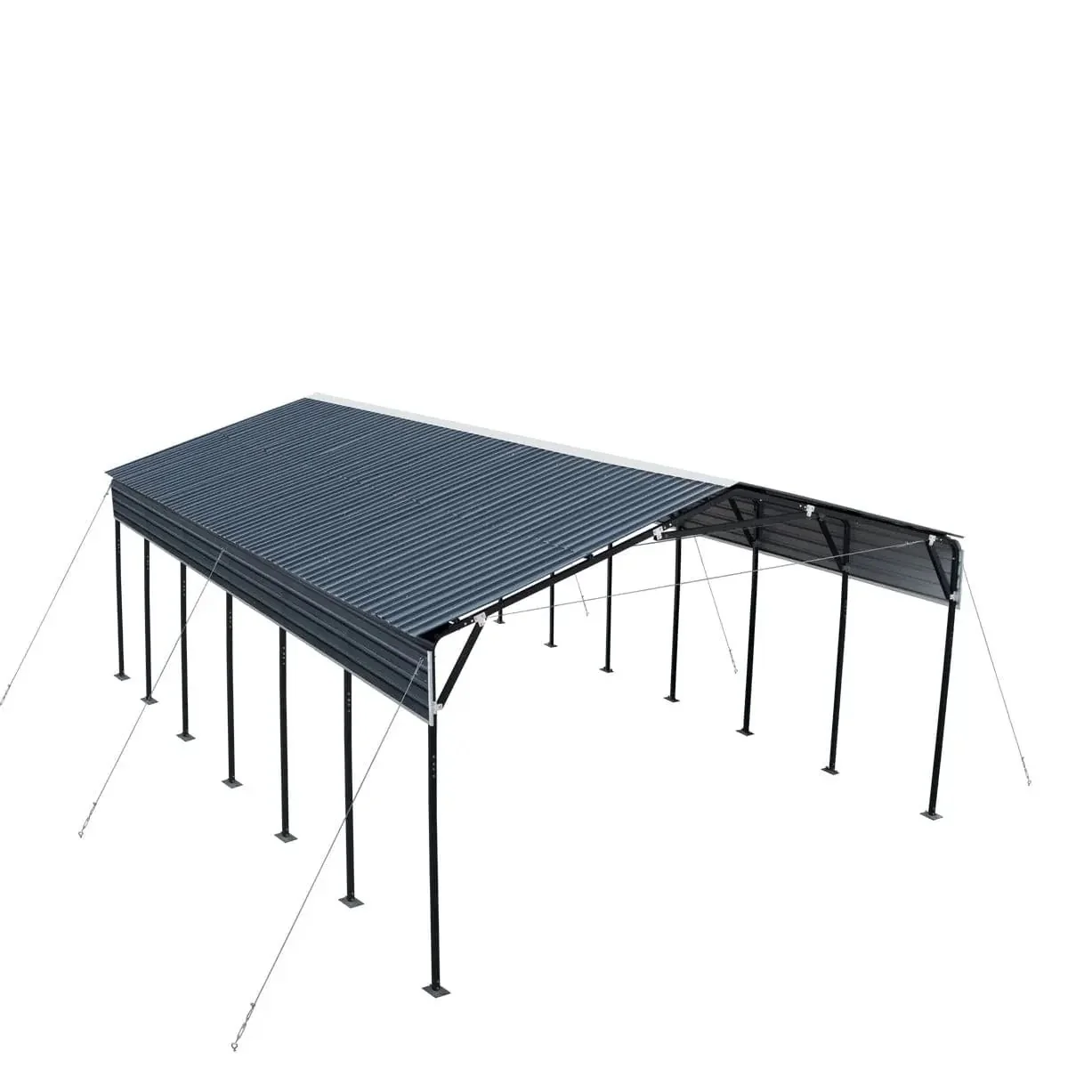 6 × 9 m Metal Shed Carport with 2.9 m Open Sidewalls, 3.8 m Peak Height, TMG-MSC2030 - Image 8