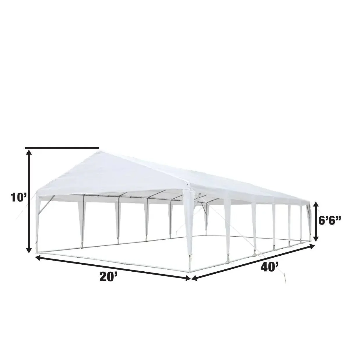 6 x 12 m Heavy-Duty Outdoor Party Tent with PE Tarpaulin Fabric, 2.0m Overhead Height, TMG-PT2040A - Image 3