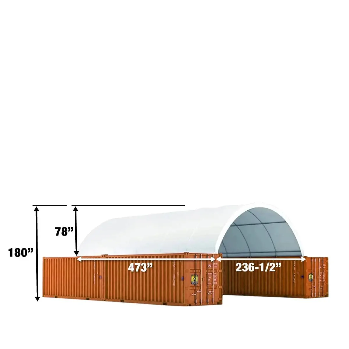 6 x 12m Container Shelter, 580 gsm Fire Retardant PVC Fabric, Water Resistant, UV Protected, TMG-ST2041CV - Image 10