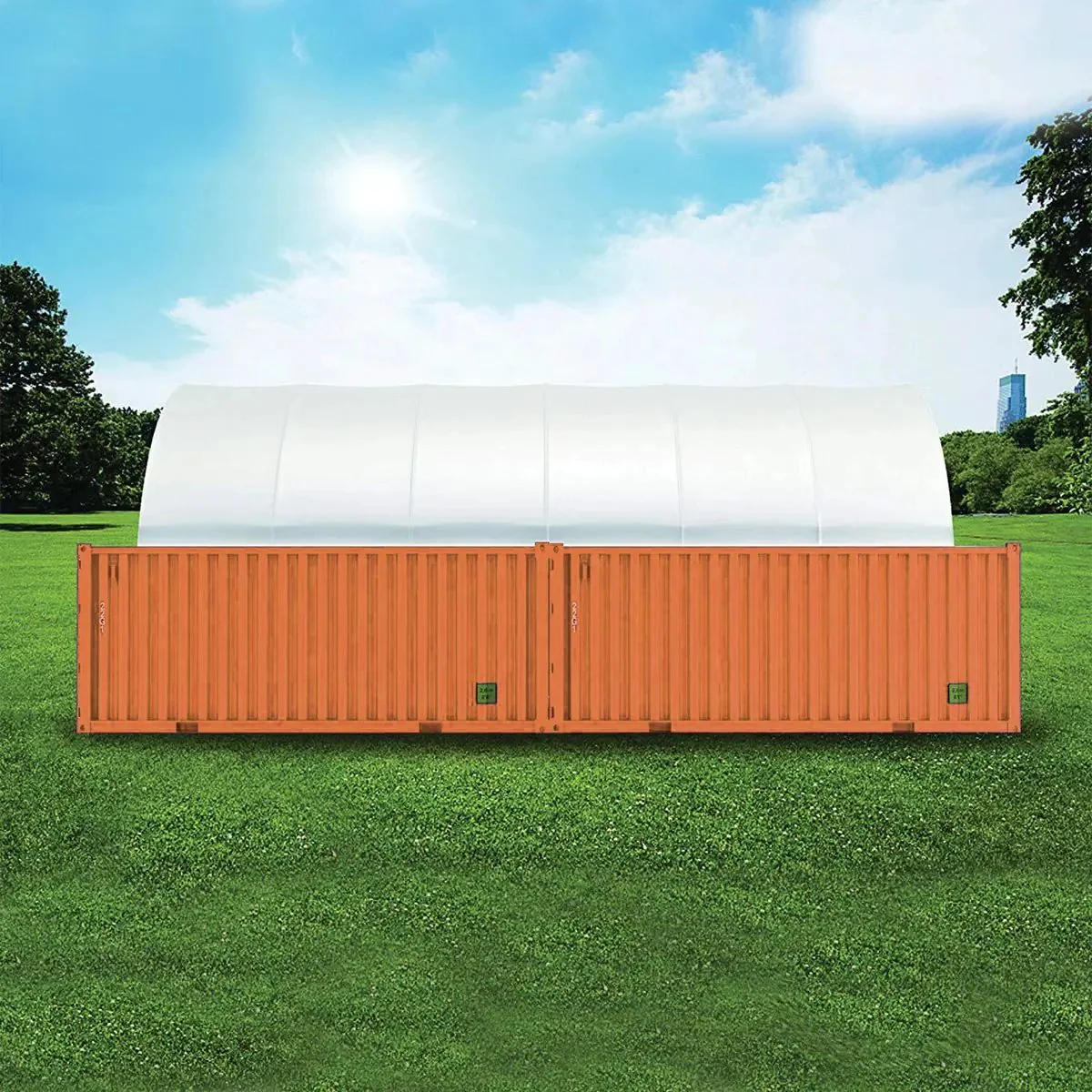 6 x 12m Container Shelter, 580 gsm Fire Retardant PVC Fabric, Water Resistant, UV Protected, TMG-ST2041CV - Image 11