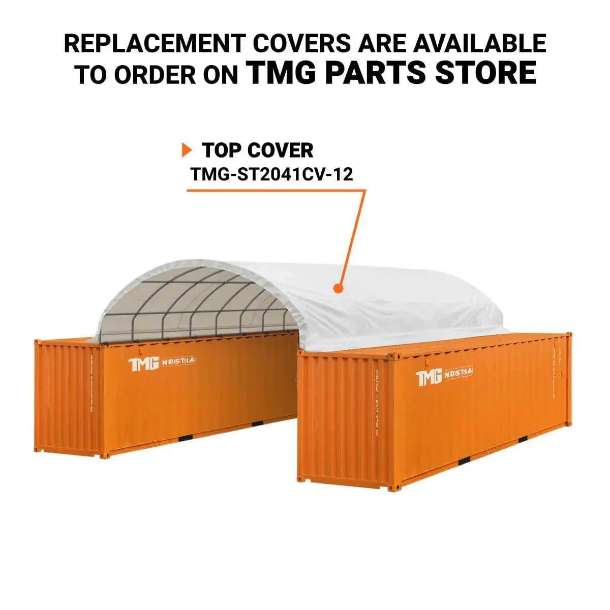 6 x 12m Container Shelter, 580 gsm Fire Retardant PVC Fabric, Water Resistant, UV Protected, TMG-ST2041CV - Image 4
