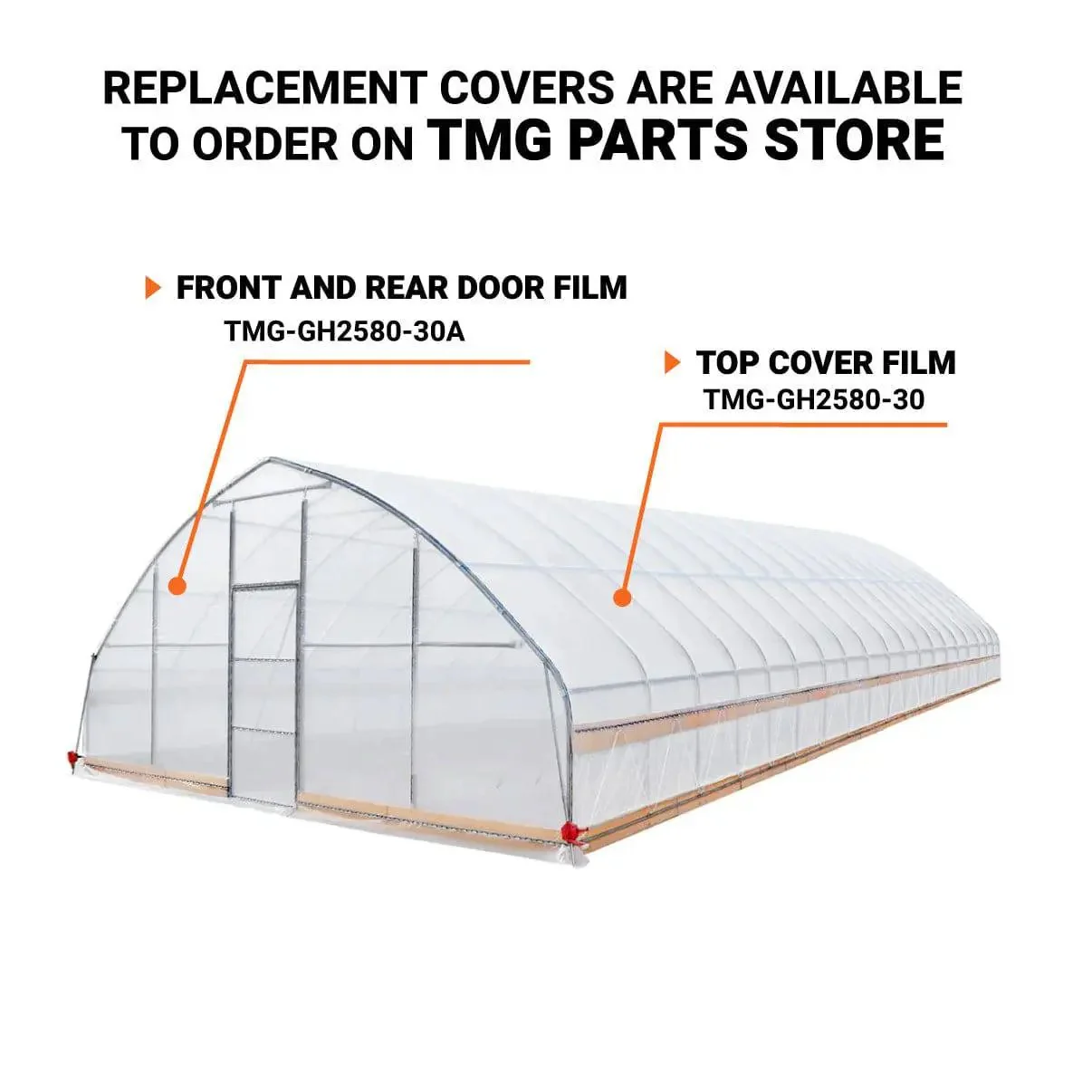 7.6 x 25 m Tunnel Greenhouse Grow Tent w/6 Mil Clear EVA Film, Roll-Up Sides, TMG-GH2580 - Image 5