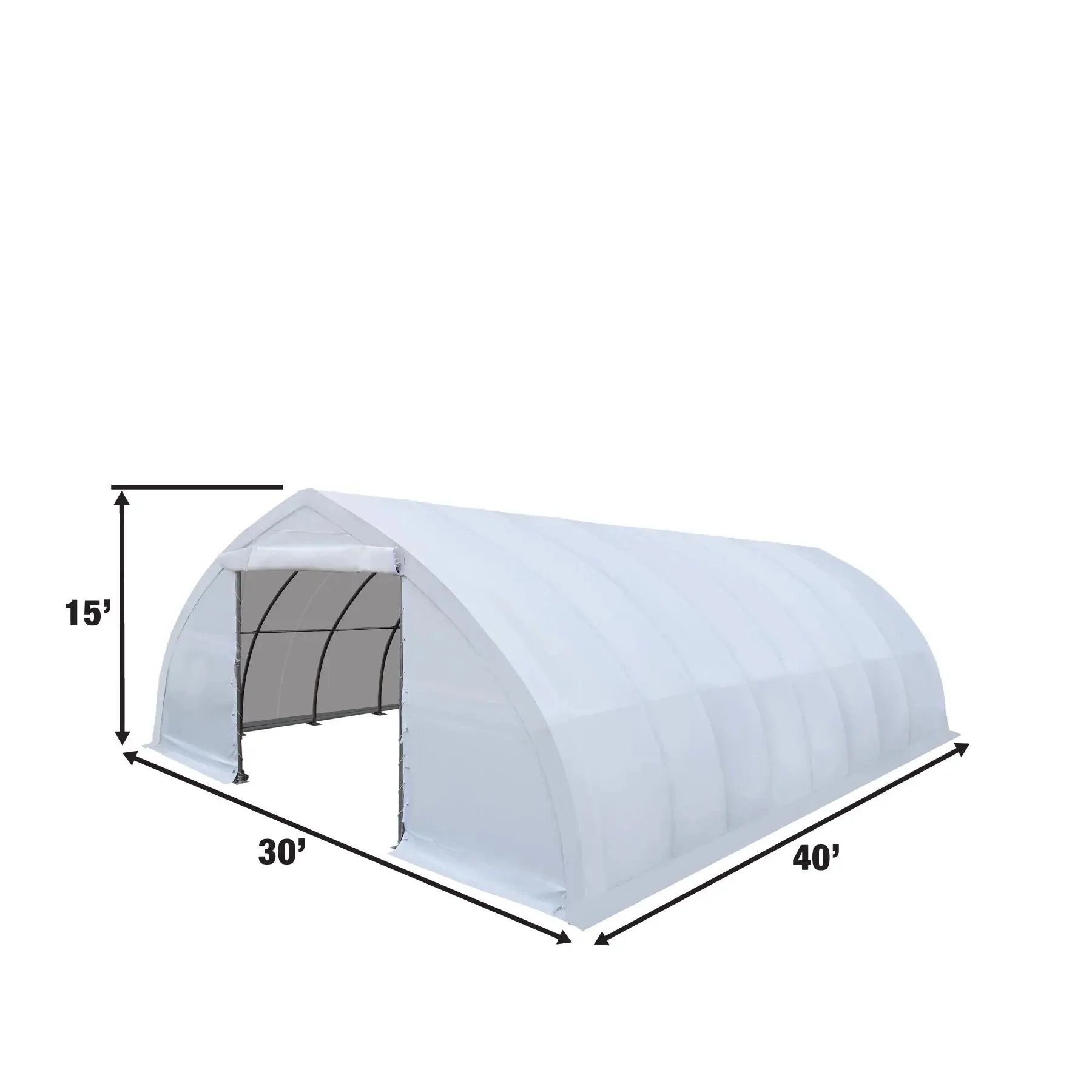 9x12 m Peak Ceiling Storage Shelter with Heavy-Duty PVC Cover, TMG-ST3040V - Image 3