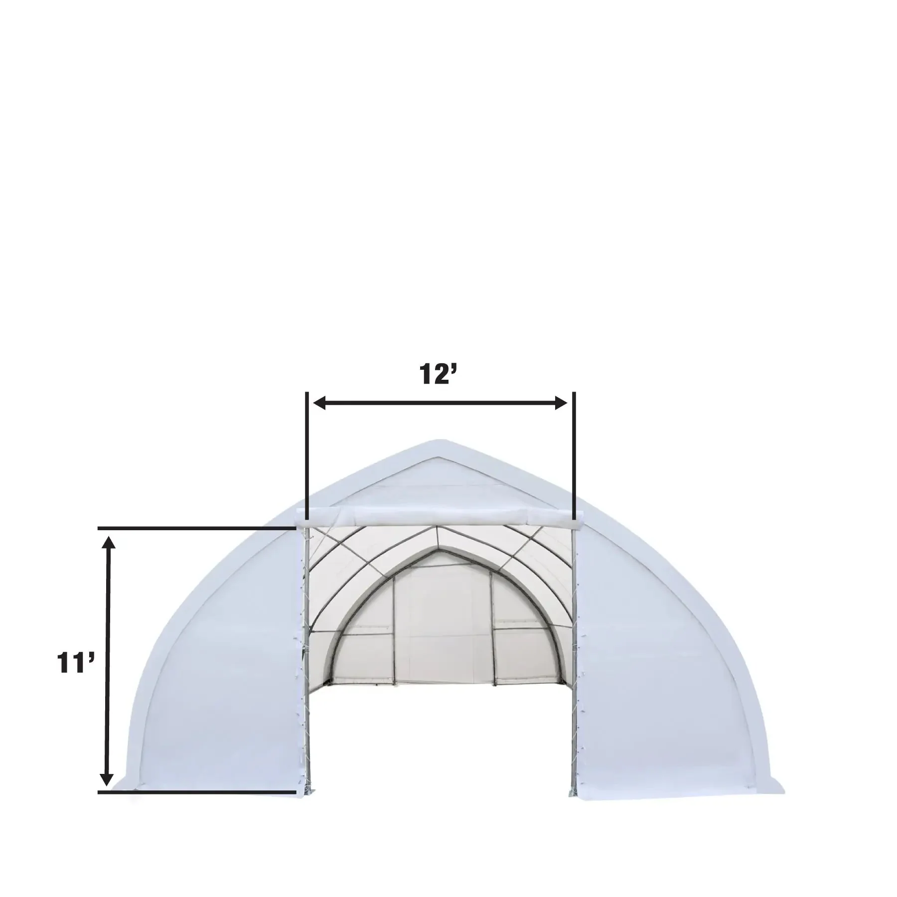 9x12 m Peak Ceiling Storage Shelter with Heavy-Duty PVC Cover, TMG-ST3040V - Image 4