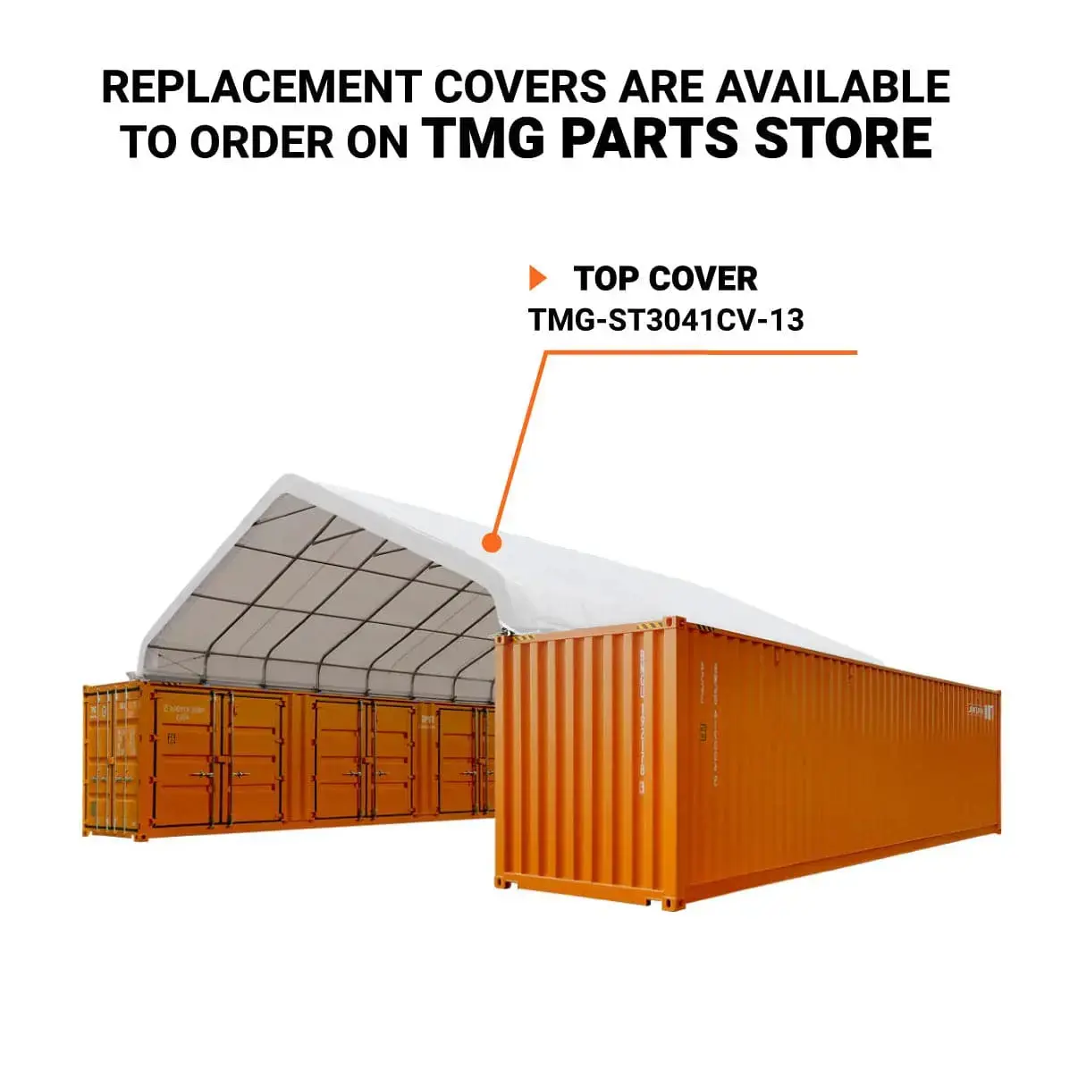 TMG Heavy Series™ 9m × 12m (30' × 40') PVC Fabric Container Peak Roof Shelter, Heavy Series™, Fire Retardant, UV Protected, TMG-ST3042CV (Previously ST3041CV) - Image 5