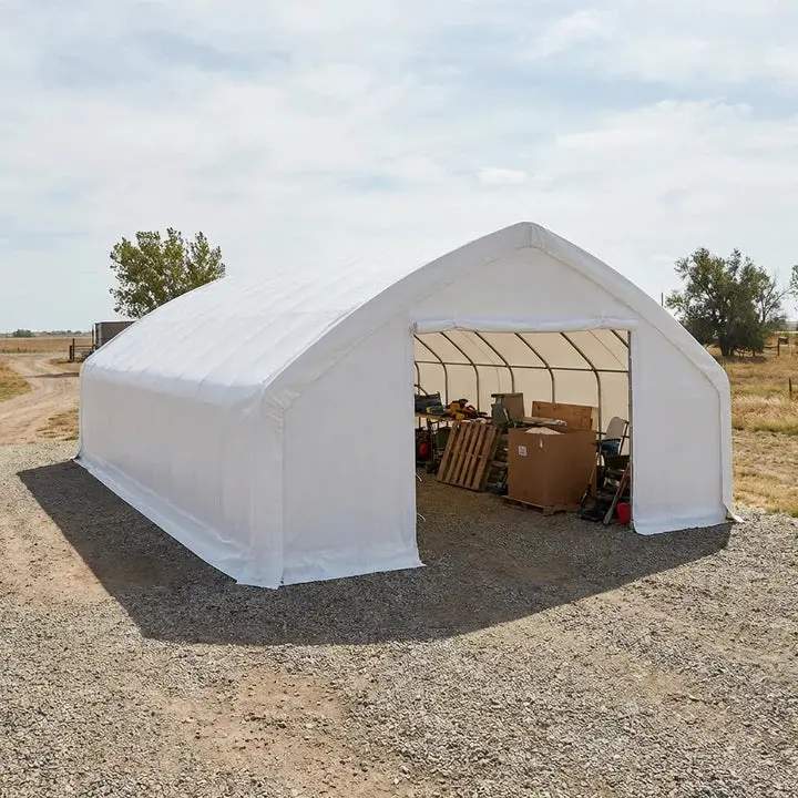 9 x 15 m Straight Wall Peak Ceiling Storage Shelter with Heavy Duty 300 GSM PE Cover TMG-ST3052E (Previously ST3050E) - Image 3
