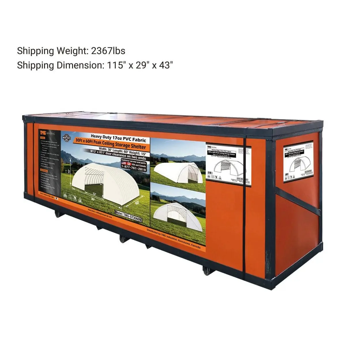 9x18m Peak Ceiling Storage Shelter with Heavy-Duty PVC Cover, TMG-ST3060V - Image 15