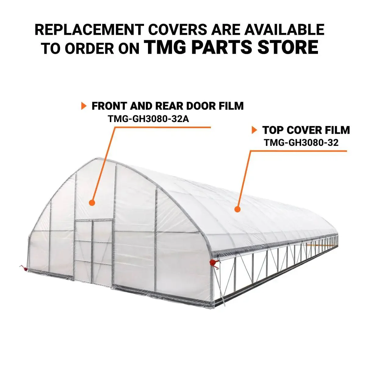 9 x 25 m Commercial Tunnel Greenhouse with 6 Mil Clear EVA Film, Roll-Up Sides, TMG-GH3080 - Image 5