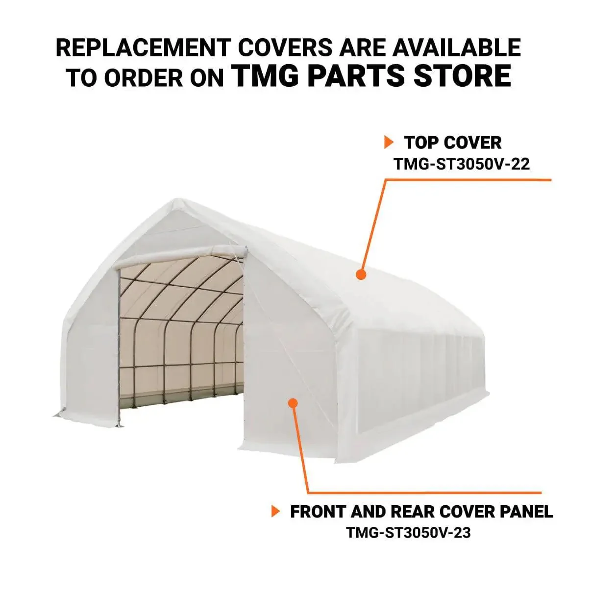 9 x 15 m Straight Wall Peak Ceiling Storage Shelter with PVC Cover, TMG-ST3050V - Image 4