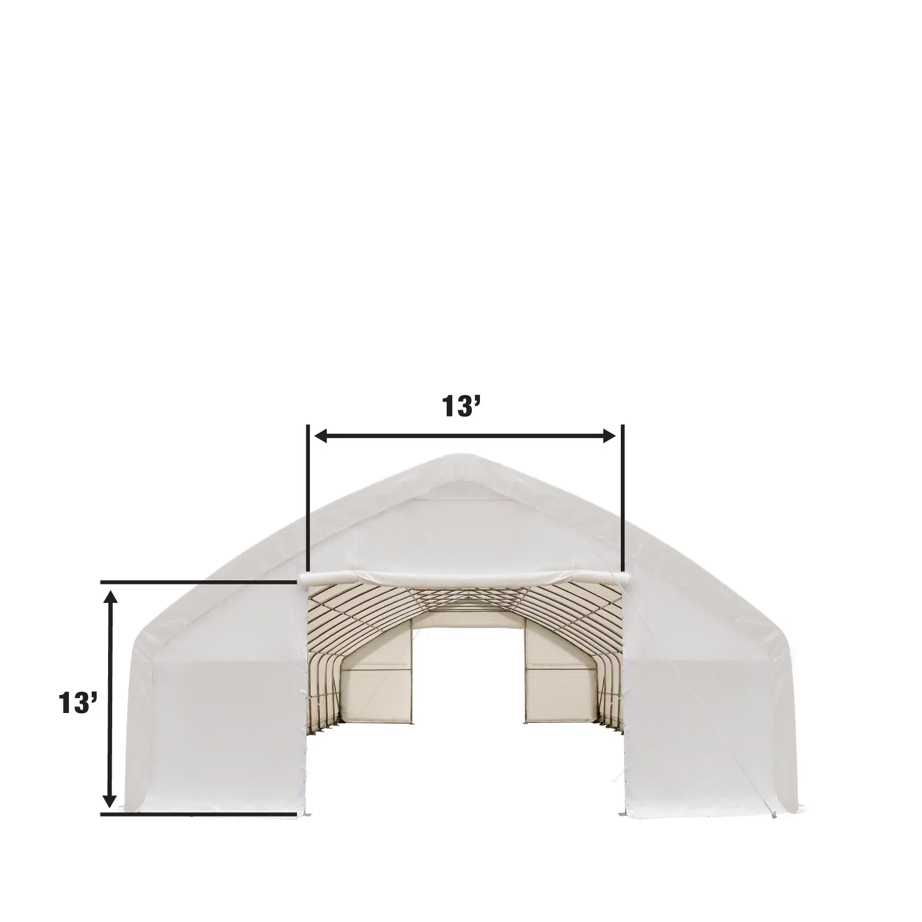 9 x 21 m Straight Wall, Peak Ceiling Storage Shelter with PVC Cover, TMG-ST3070V - Image 8