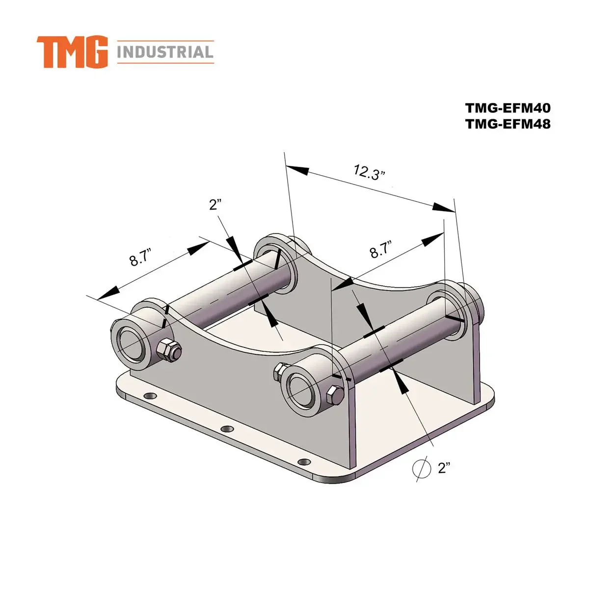 1015 mm (40") Flail Mower Brush Cutter for Mini to Midsize Excavators and Backhoes, TMG‑EFM40 - Image 7