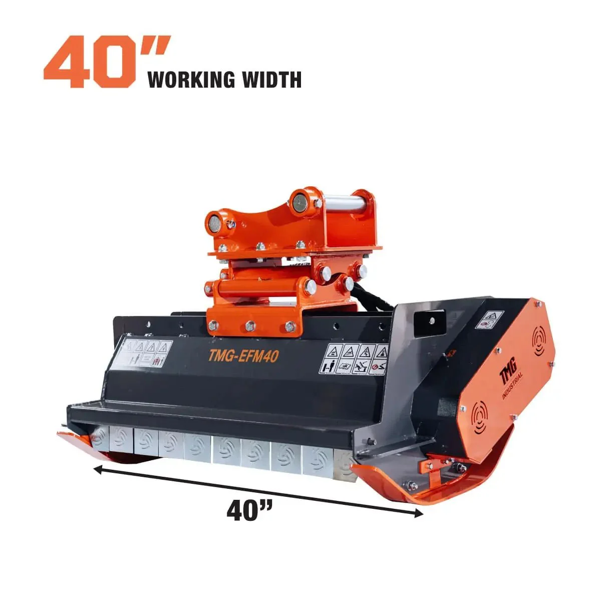 1015 mm (40") Flail Mower Brush Cutter for Mini to Midsize Excavators and Backhoes, TMG‑EFM40 - Image 8