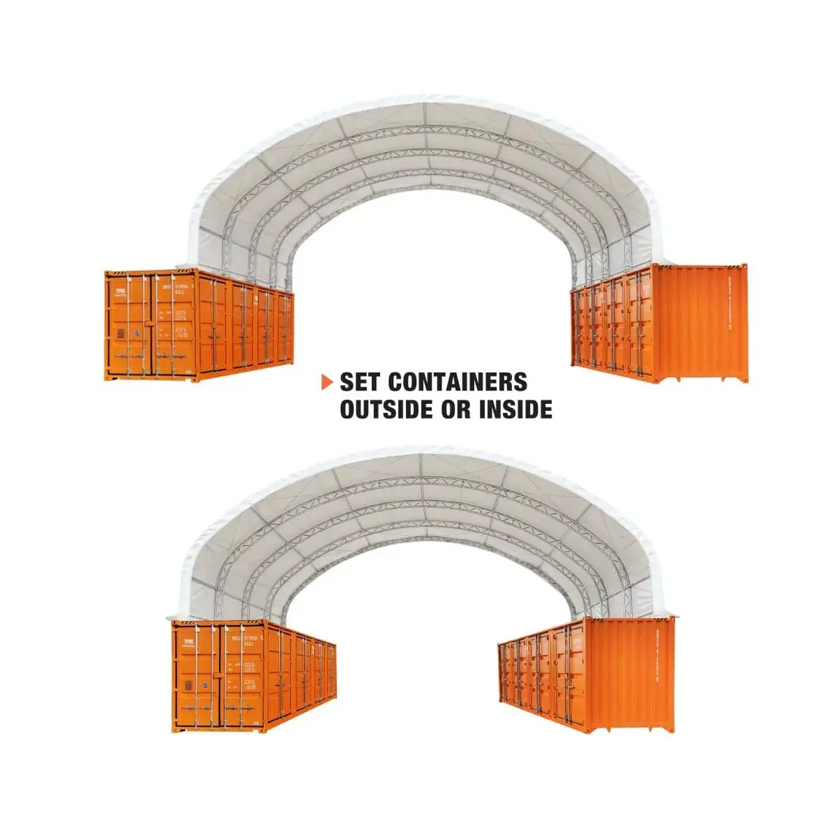 12 x 12m Dual Truss Container Shelter with Heavy-Duty 710 gsm PVC Cover, TMG-DT4041C - Image 4