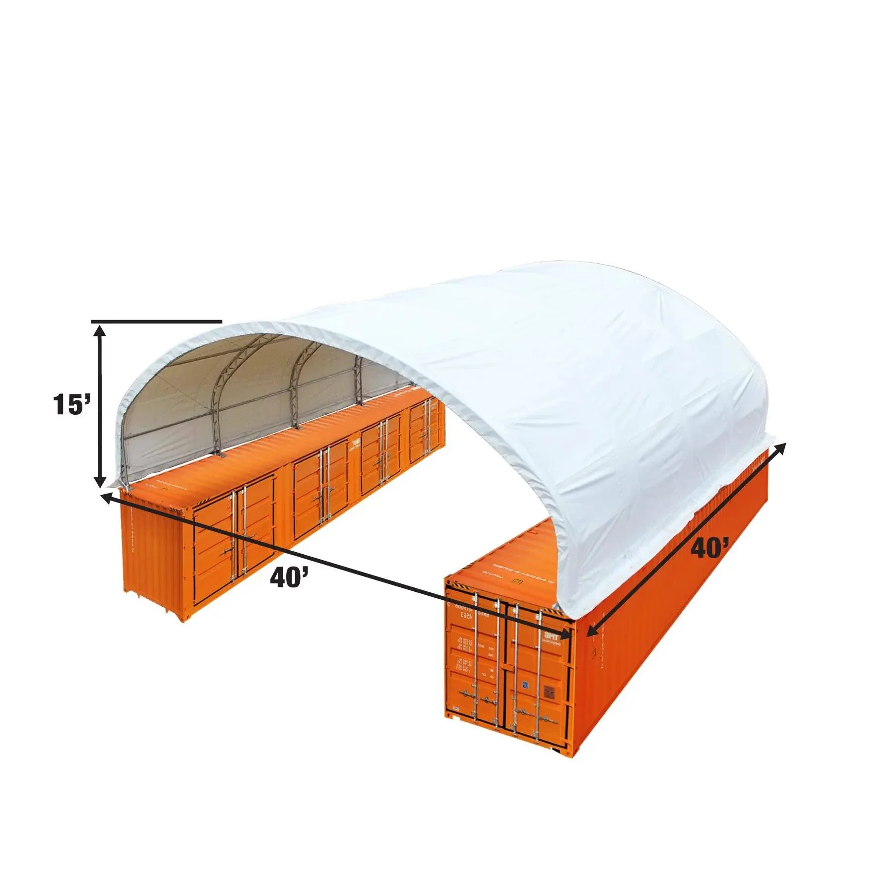 12 x 12m Dual Truss Container Shelter with Heavy-Duty 710 gsm PVC Cover, TMG-DT4041C - Image 5