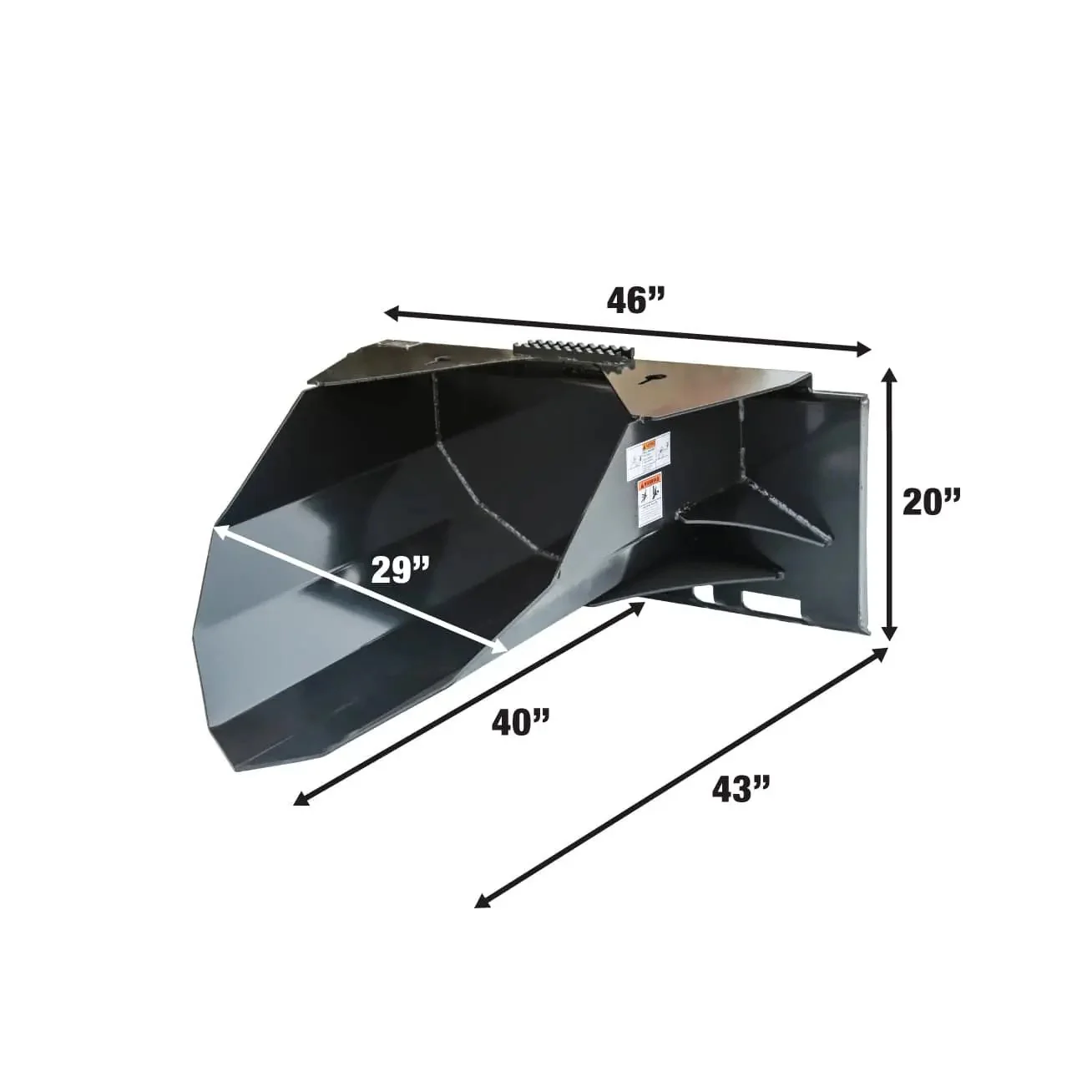 1067 mm (42″) Heavy Duty Skid Steer Tree Scoop, 680 kg (1500 lb) Capacity, Chain Slot Tie Downs, TMG-TS42 - Image 3