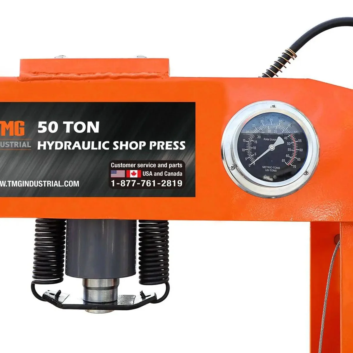 50 Ton Hydraulic Shop Press, Air & Manual Dual Operation, TMG-SP50 - Image 4