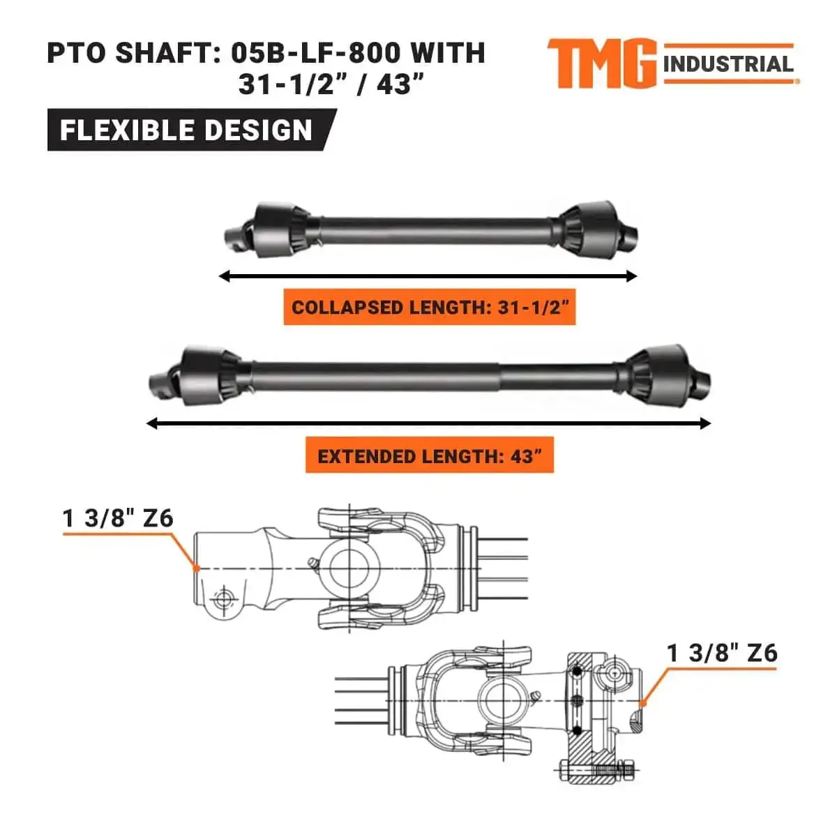 1350 mm (55") Rotary Tiller, 30- 40 HP Tractor, 3-Point Hitch, Category 2, TMG-RT135 - Image 5