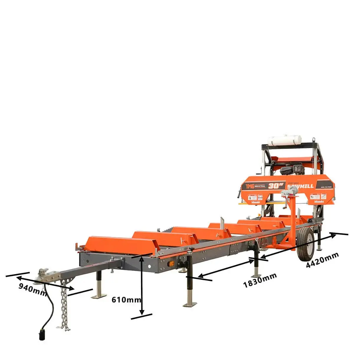 183 cm Extension Sub-Frame for TMG-PSM30, 2994 kg Capacity, Leveling Jacks (907 kg Capacity), Saw Head Anti-Roll Plate, 25 cm Leveling Height Adjustment, Reversible Design, TMG-PSM30-Sframe-6EX - Image 5
