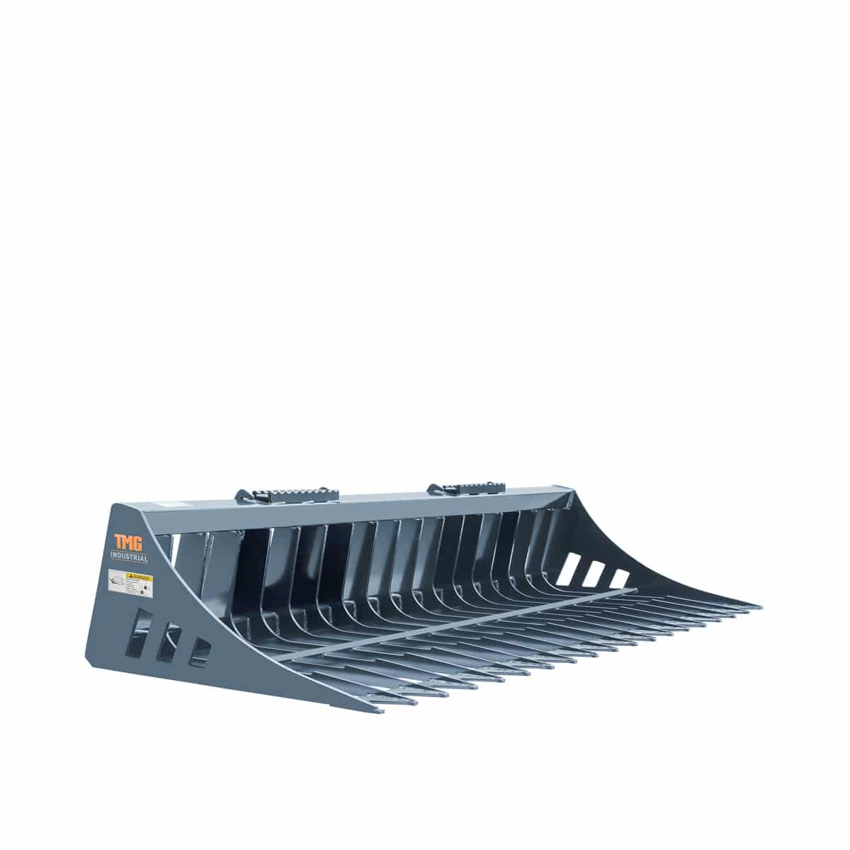 1.8 m Skid Steer Rock Skeleton Bucket Attachment, 100mm / 4" Tine Spacing, Universal Mount, TMG-SB72 - Image 7