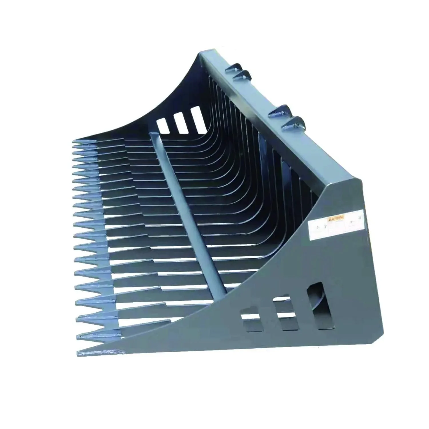 2.0 m Skid Steer Rock Skeleton Bucket Attachment, 100mm (4") Tine Spacing, Universal Mount, TMG-SB78 - Image 4