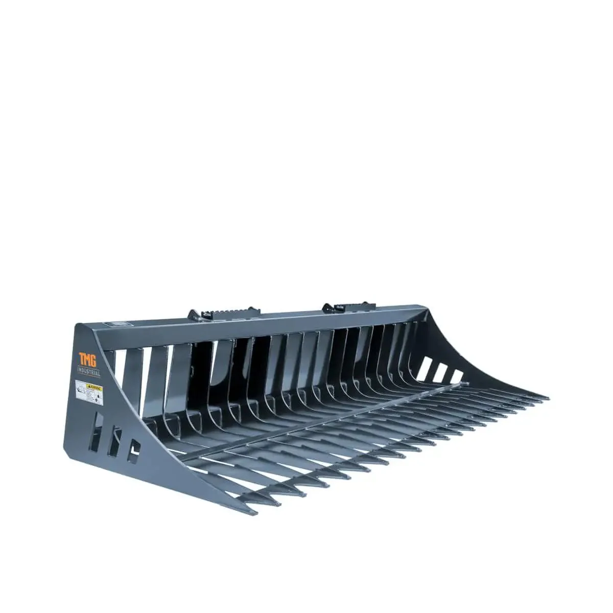 2.2 m Skid Steer Rock Skeleton Bucket Attachment, 100mm (4") Tine Spacing, Universal Mount, TMG-SB84 - Image 7