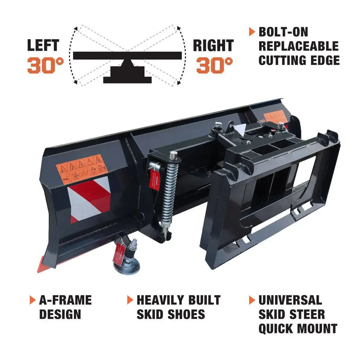 2.2 m Skid Steer Dozer Blade / Material Pusher, Bolt-On Cutting Edge, 30° Left/Right, TMG-DB86 - Image 4