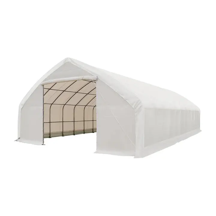 9 x 15 m Straight Wall, Peak Ceiling Storage Shelter with PVC Cover, TMG-ST3052V (Previously ST3050V)