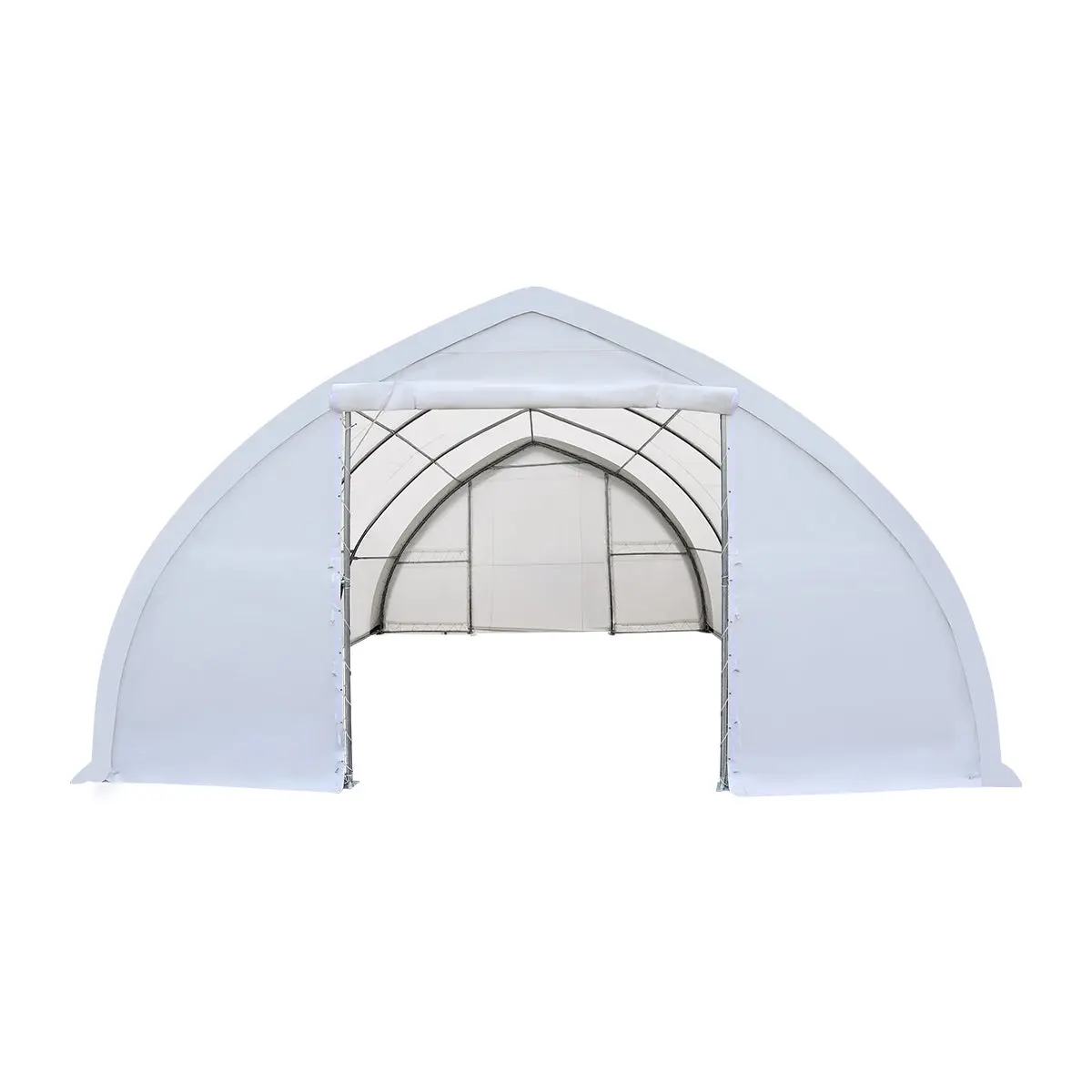 9m × 12m Peak Ceiling Storage Shelter with Heavy Duty 450 GSM PVC Cover & Drive Through Doors, TMG-ST3042V (Previously ST3040V) - Image 2