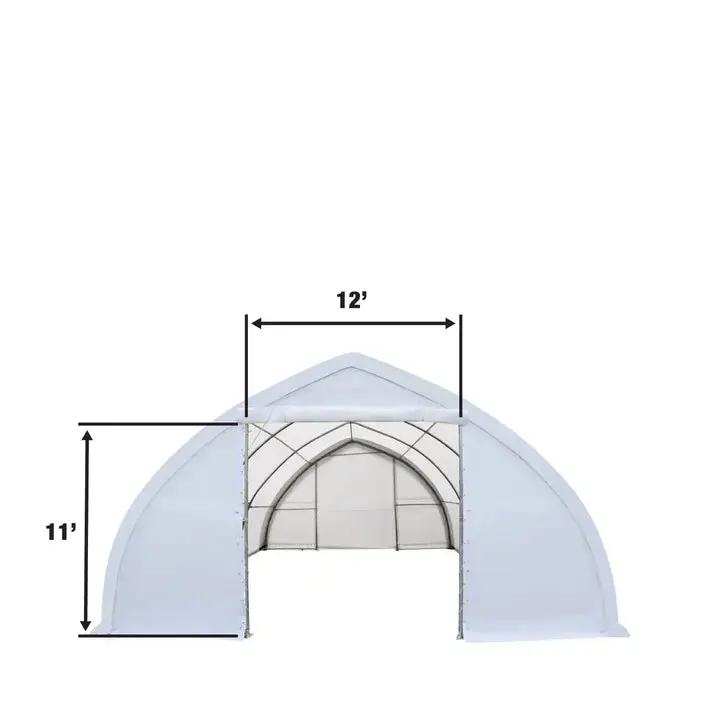 9m × 12m Peak Ceiling Storage Shelter with Heavy Duty 450 GSM PVC Cover & Drive Through Doors, TMG-ST3042V (Previously ST3040V) - Image 5