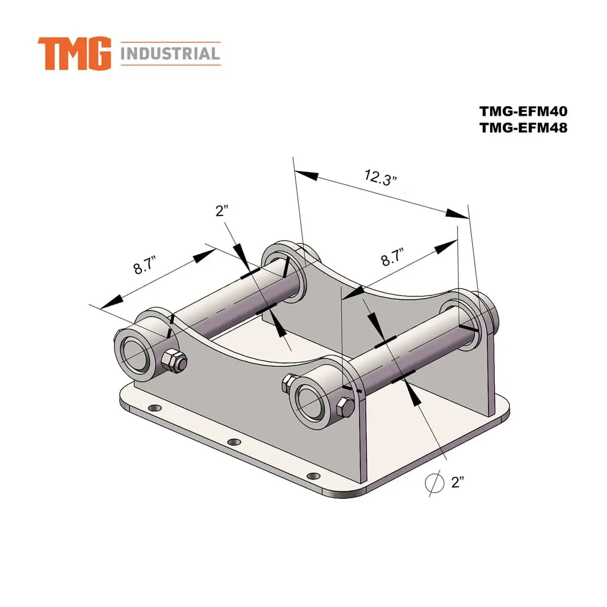 1220 mm (48") Flail Mower Brush Cutter for Mini to Midsize Excavators and Backhoes, TMG‑EFM48 - Image 5