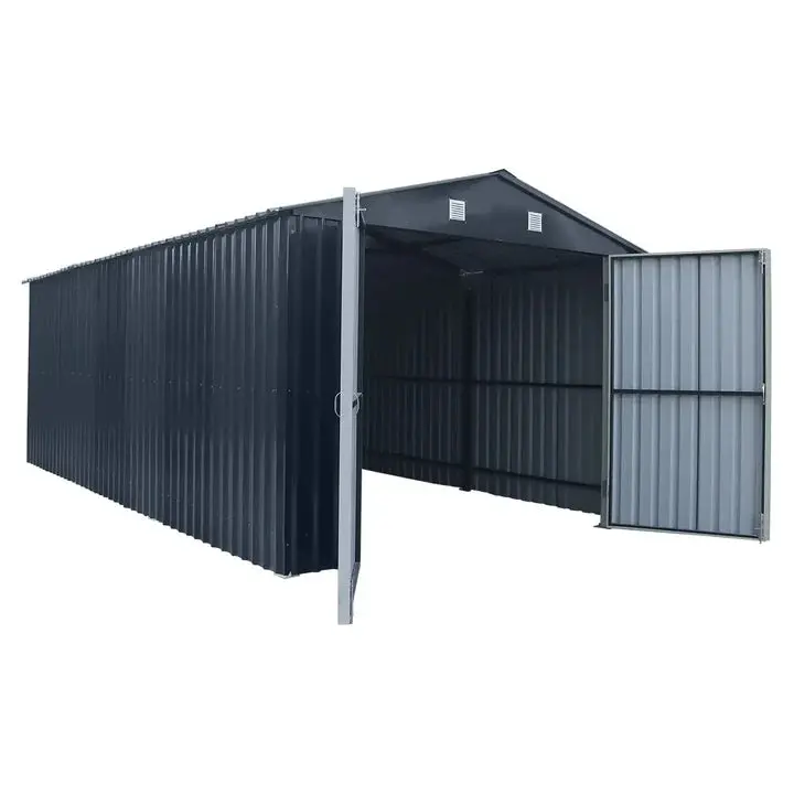 TMG Heavy Series™ 3 x 6 m Metal Garage Shed with Double Front Doors and Side Entry Door, 2.4 m Peak Height, TMG-MS1020B - Image 11