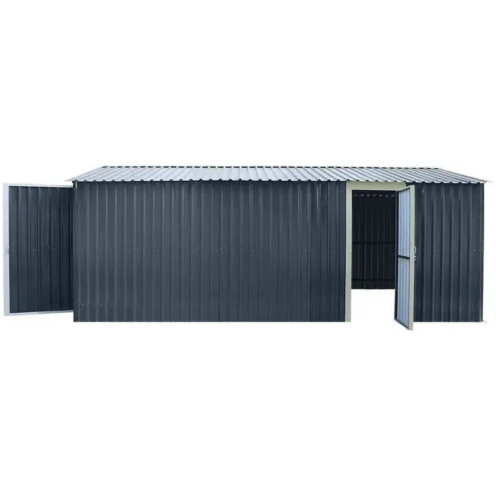 TMG Heavy Series™ 3 x 6 m Metal Garage Shed with Double Front Doors and Side Entry Door, 2.4 m Peak Height, TMG-MS1020B - Image 12