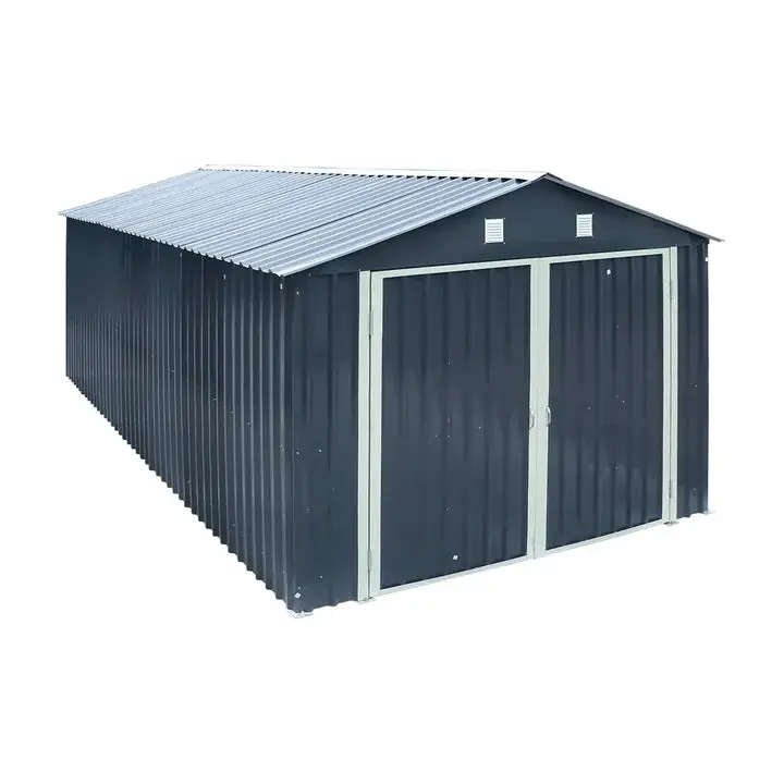 TMG Heavy Series™ 3 x 6 m Metal Garage Shed with Double Front Doors and Side Entry Door, 2.4 m Peak Height, TMG-MS1020B - Image 14